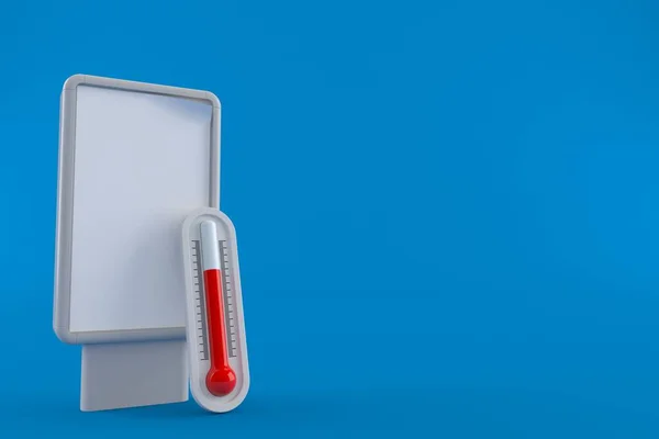 Thermometer mit leerer Werbetafel — Stockfoto