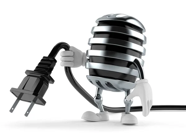 Mikrofonní znak držící elektrický kabel — Stock fotografie