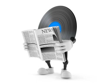 Gazete okuyan vinil karakter