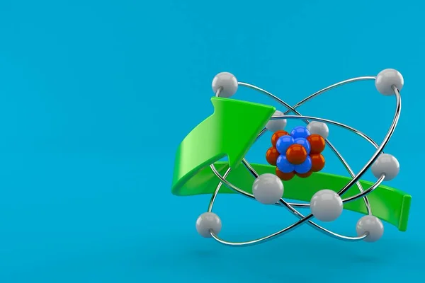 Modello atomico con freccia verde — Foto Stock