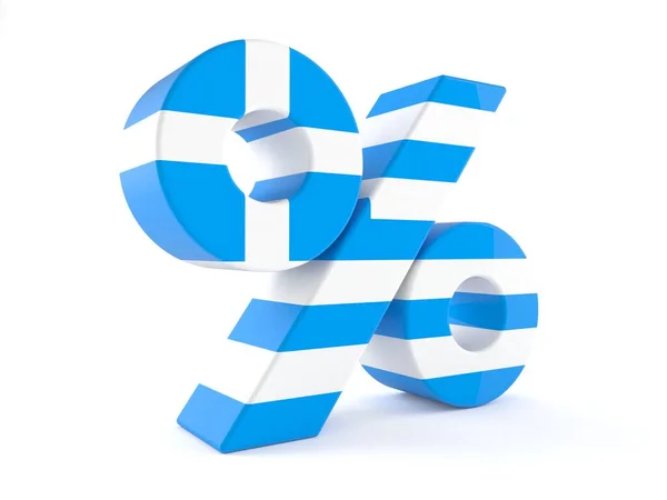 Percent symbol with greek flag — Stock Photo, Image