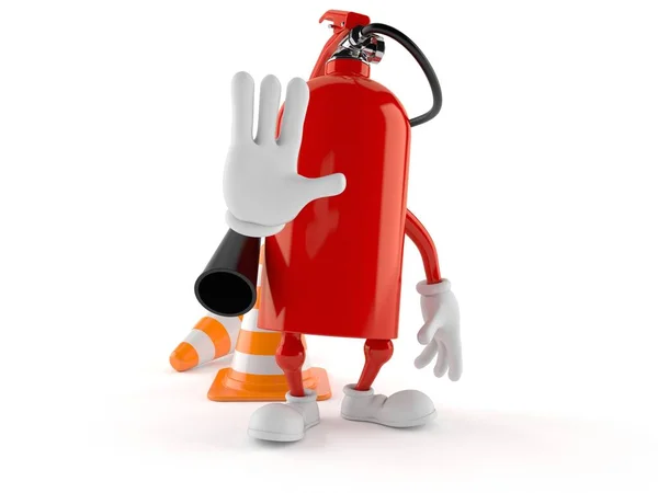 Yangın söndürücü karakteri dur hareketiyle