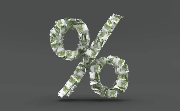 Euro-Währung in Prozent-Symbolform — Stockfoto