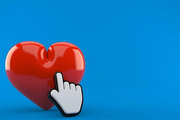 Cuore con cursore web — Foto Stock