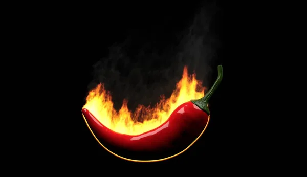 Horký chilli pepř v ohni — Stock fotografie