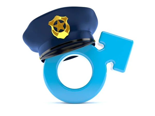 Sesso maschile con cappello della polizia — Foto Stock