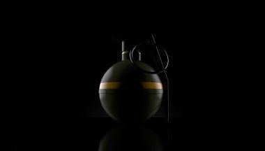 Siyah arka plan üzerine el bombası