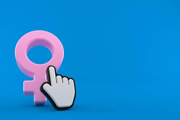 Vrouwelijk gendersymbool met webcursor — Stockfoto