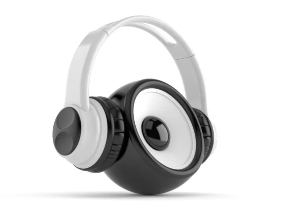 Audio speaker with headphones — Stock Photo, Image