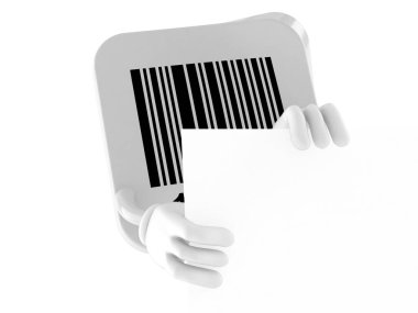 Beyaz panonun arkasındaki barkod karakteri