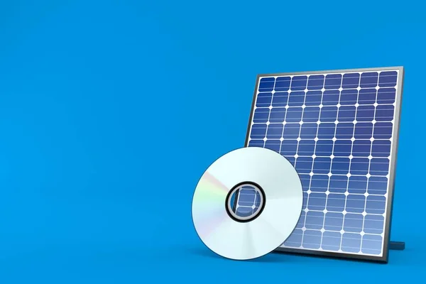 Fotovoltaický panel s CD diskem — Stock fotografie