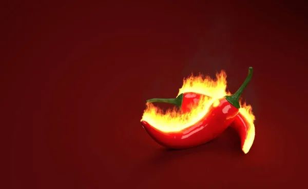 Pimentos de pimentão quente em chamas — Fotografia de Stock