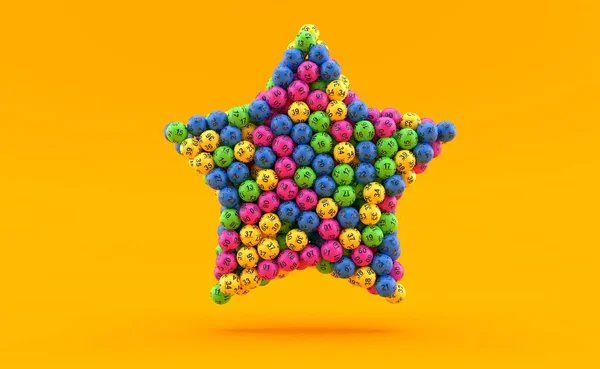 Loterie koule ve tvaru hvězdy — Stock fotografie