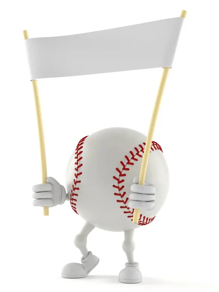 Caractère de baseball tenant une bannière vierge — Photo
