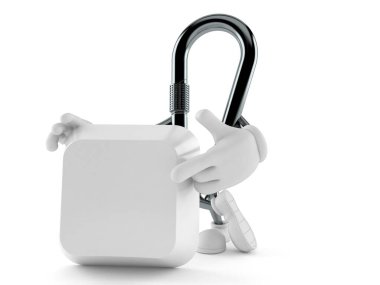 Karabinalı karakter klavye tuşuna parmağını gösteriyor