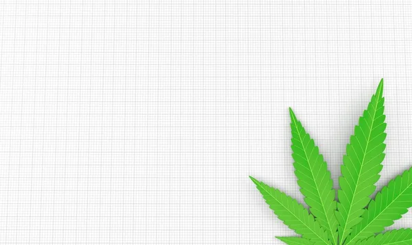 Cannabisblad på pappersark — Stockfoto