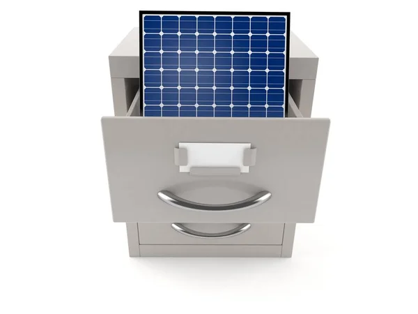 Pannello fotovoltaico all'interno dell'archivio — Foto Stock