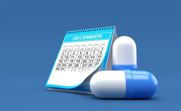 Pastillas con calendario — Foto de Stock