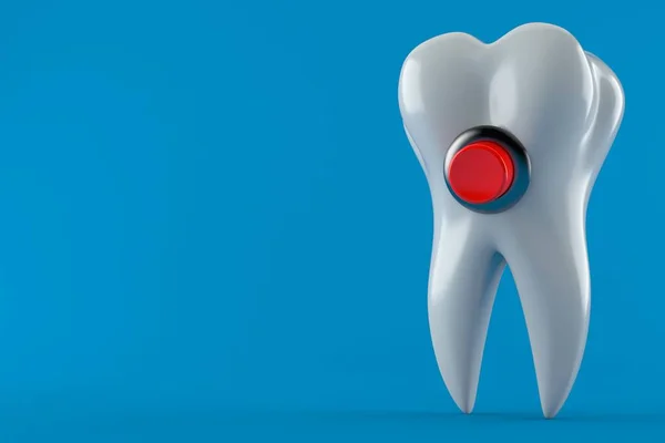 Ząb z czerwonym przyciskiem — Zdjęcie stockowe