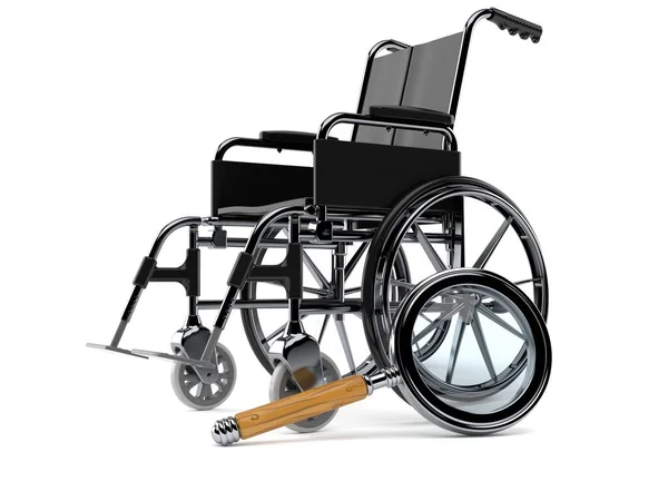 Wheelchair with magnifying glass — Stock Photo, Image