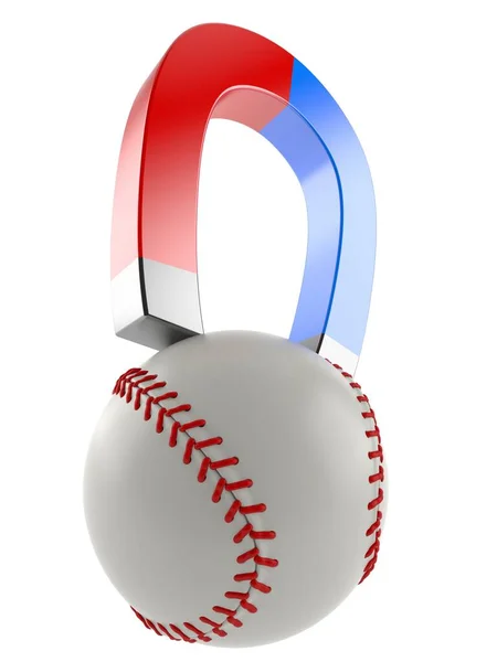 Piłka baseballowa z magnesem na podkowy — Zdjęcie stockowe