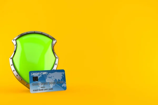 Escudo protetor com cartão de crédito — Fotografia de Stock