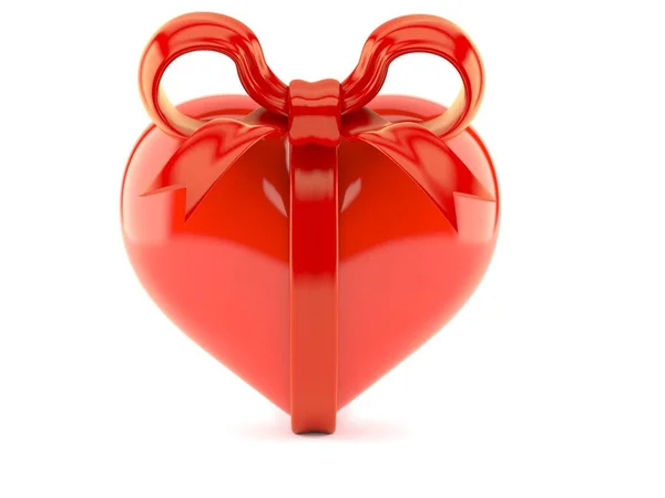 Heart with red ribbon — Stock Photo, Image