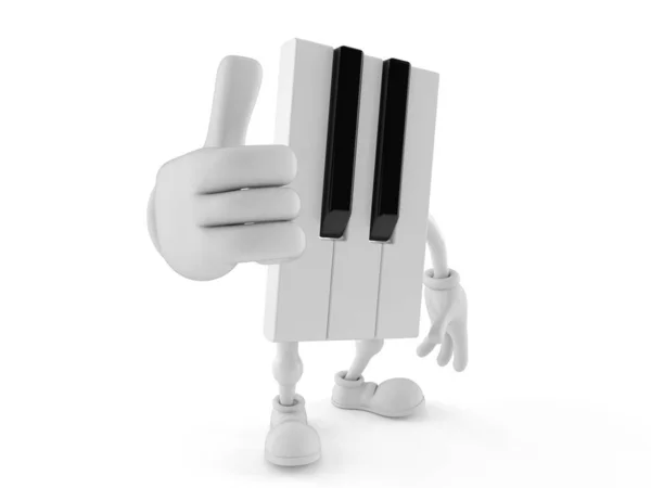 Фортепіанний персонаж з великими пальцями вгору — стокове фото