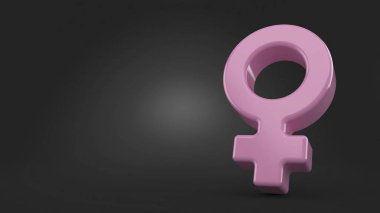 Gri arkaplanda kadın cinsiyet sembolü