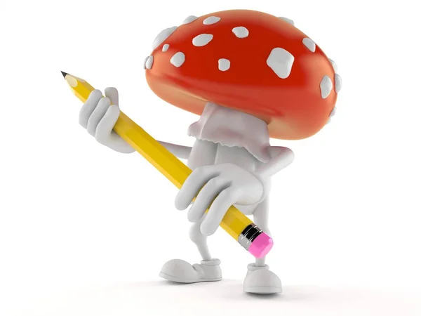 Toadstool personaje sosteniendo lápiz — Foto de Stock