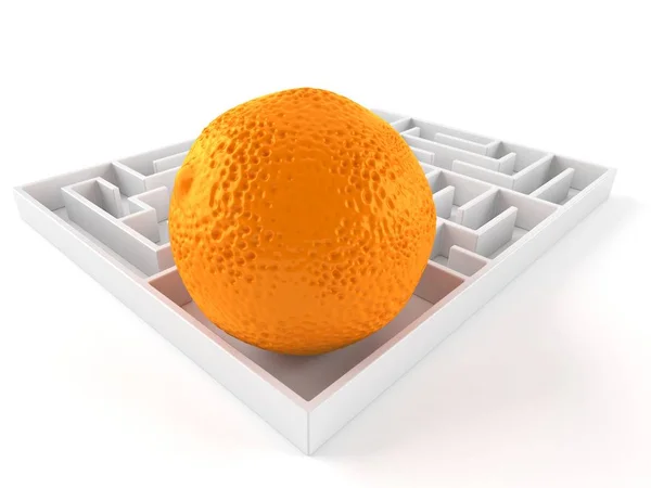 미로 내부의 오렌지 — 스톡 사진
