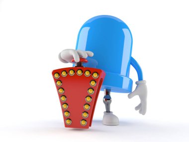 Sınav düğmesi olan öncü karakter