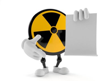 Boş kağıt sayfası olan radyoaktif karakter