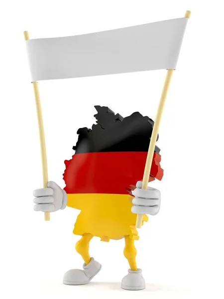 Caractère allemand tenant une bannière vierge — Photo