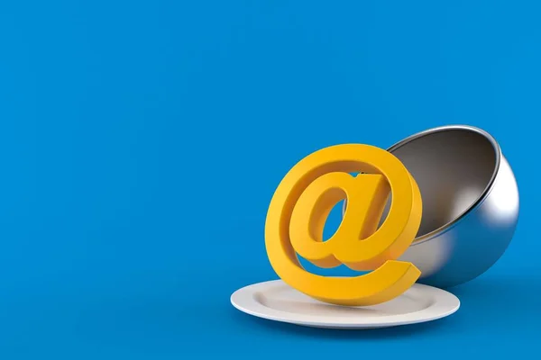 Yemek kubbesi olan e-posta sembolü — Stok fotoğraf