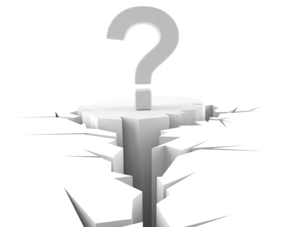 Знак вопроса с трещиной
