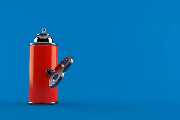 Spray can with clockwork key — Stock Photo, Image