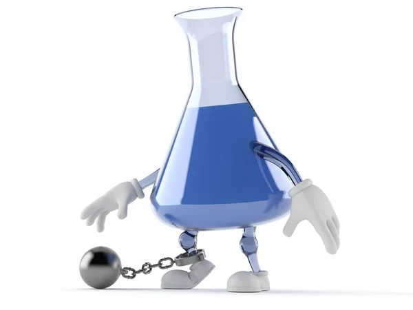 Химический персонаж фляжки с тюремным мячом — стоковое фото