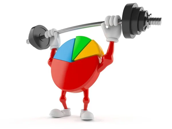 Pie Chart χαρακτήρα άρση βαρύ βαρίδι — Φωτογραφία Αρχείου