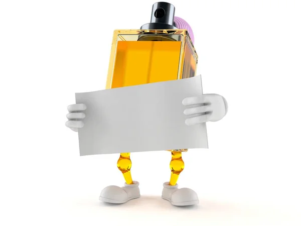 Caráter de perfume que contém folha de papel em branco — Fotografia de Stock