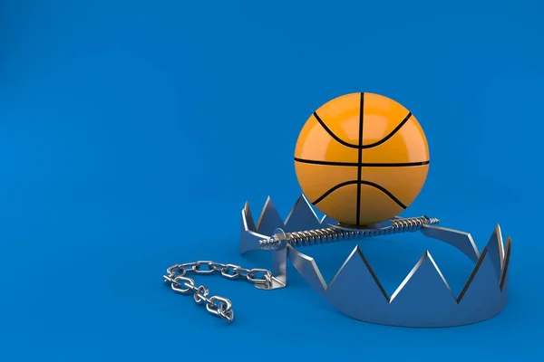 Баскетбольний м'яч на ведмежій пастці — стокове фото