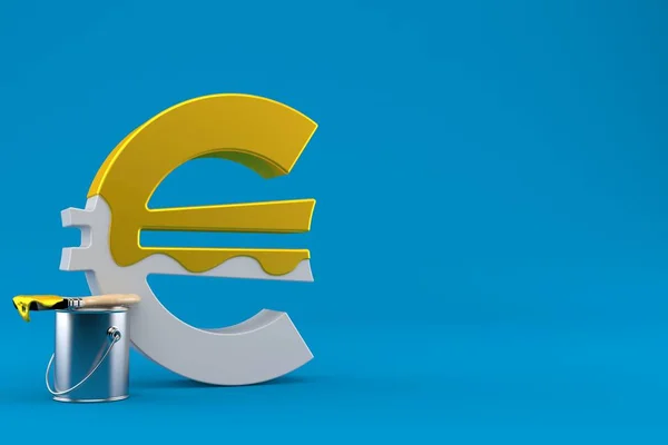 Euro symbool met gouden verf — Stockfoto