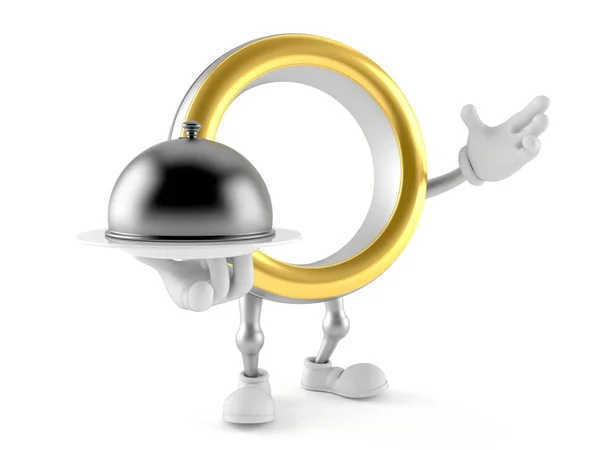 Personaggio anello nuziale che tiene cupola catering — Foto Stock