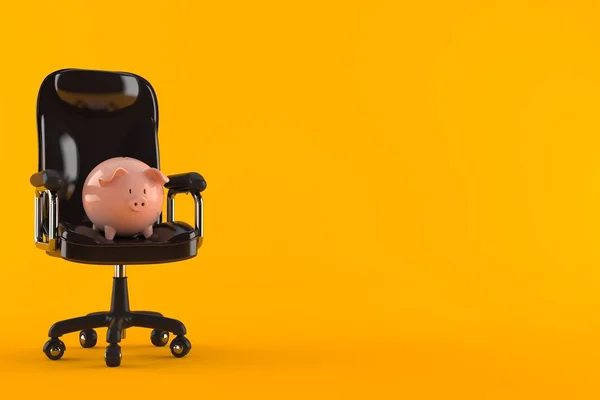 Piggy banco na cadeira de negócios — Fotografia de Stock