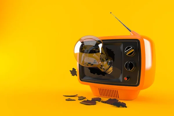 Retro TV with Light bulb — Stock Photo, Image