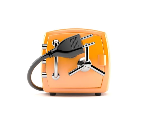 Caja fuerte naranja con enchufe eléctrico — Foto de Stock
