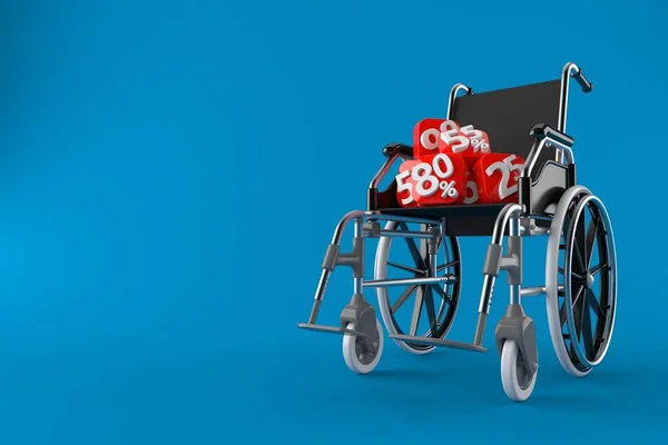 Symbol procentowy wózka inwalidzkiego — Zdjęcie stockowe