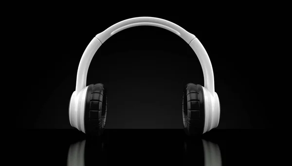 Headphones on black background — Stock Photo, Image