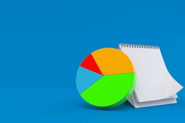 Boş takvimi olan turta grafiği