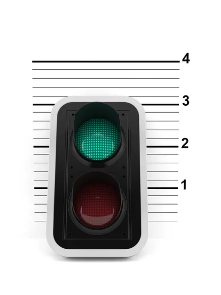 Zielone światło drogowe ze zdjęciem policyjnym — Zdjęcie stockowe